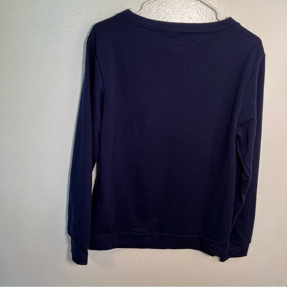 Classy Until Kickoff Football Crewneck Sweatshirt Navy White - Picture 5 of 8